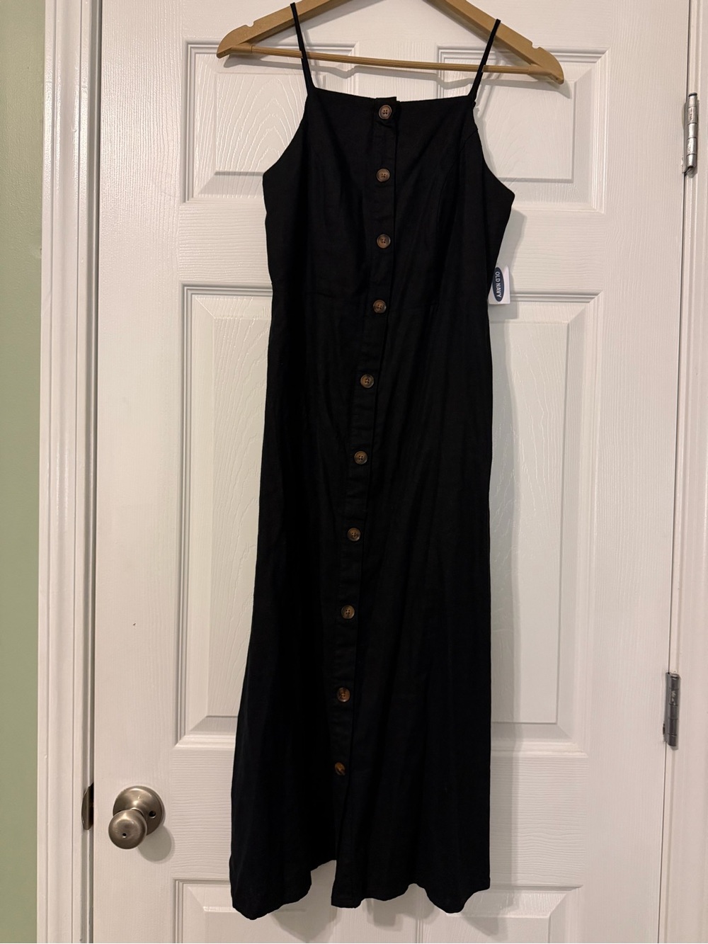 Old Navy Black Button-Front Midi Dress